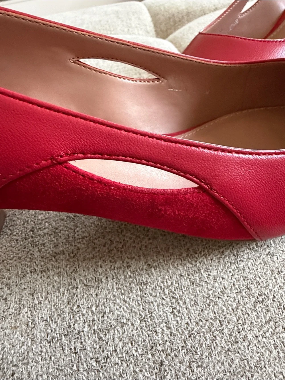 Linea Paolo Corley Pointed Toe Slingback Kitten Heel Pumps Red 8.5 9.5
